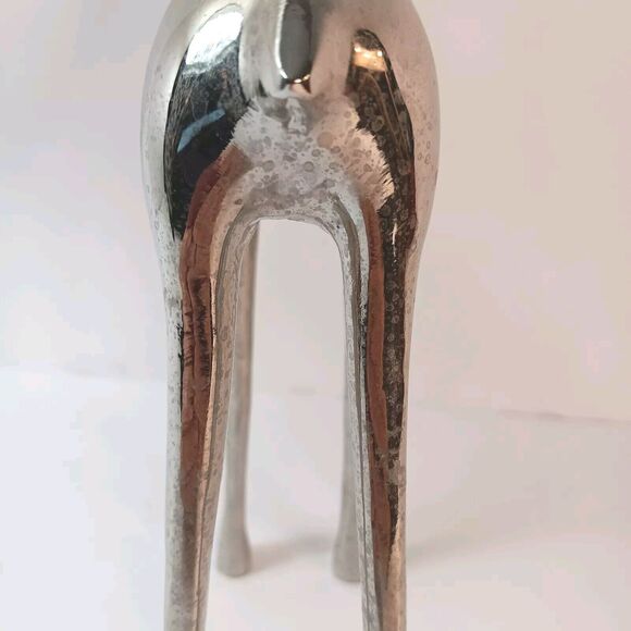 Vintage Silver Metal Deer Reindeer Figurine Standing Head Back Holiday 6" X 12" - Picture 14 of 14